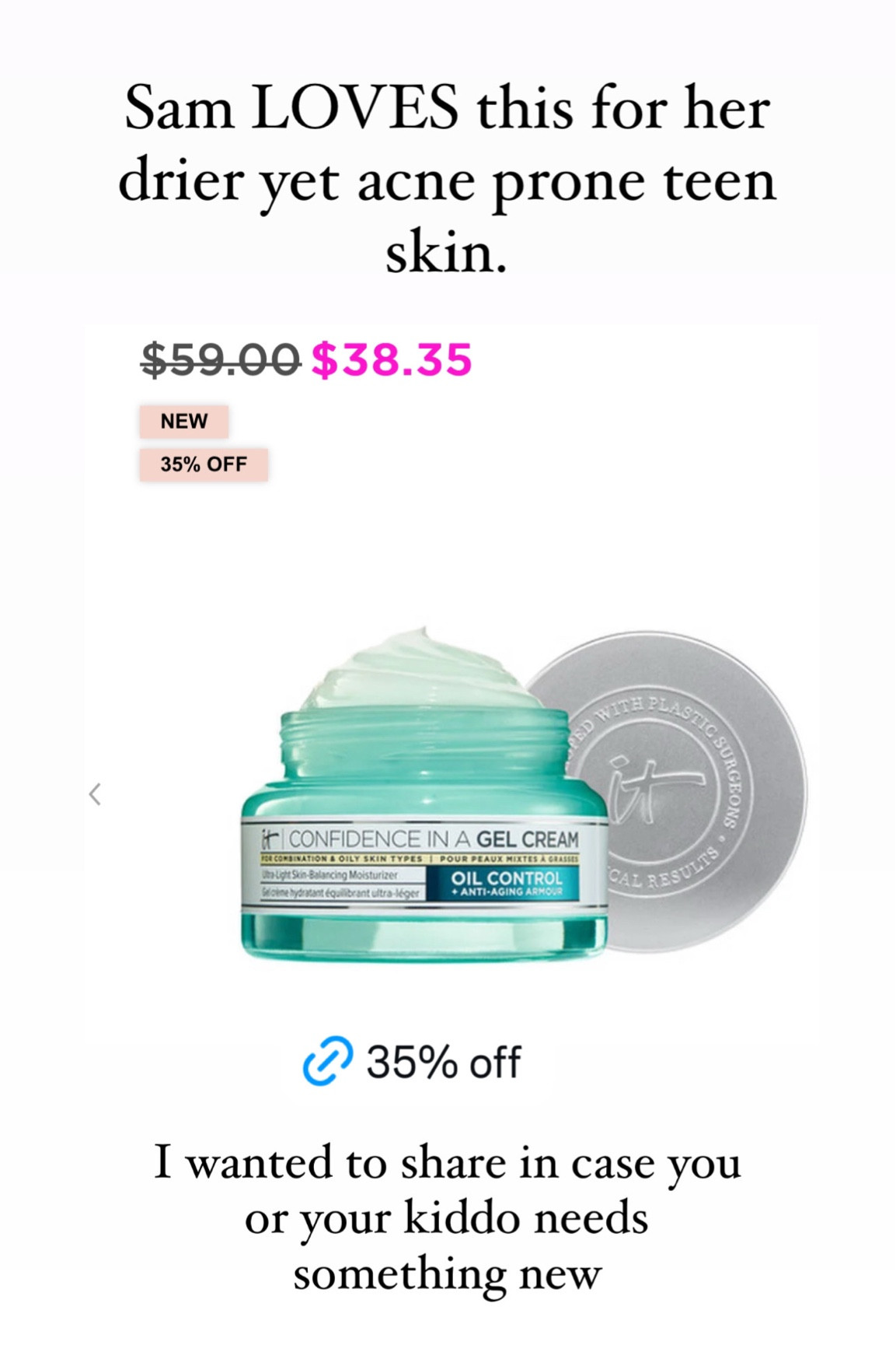 Lightweight moisturizer perfect for a lot of skin types 
It Cosmetics skincare 


#LTKSaleAlert #LTKCyberWeek #LTKBeauty