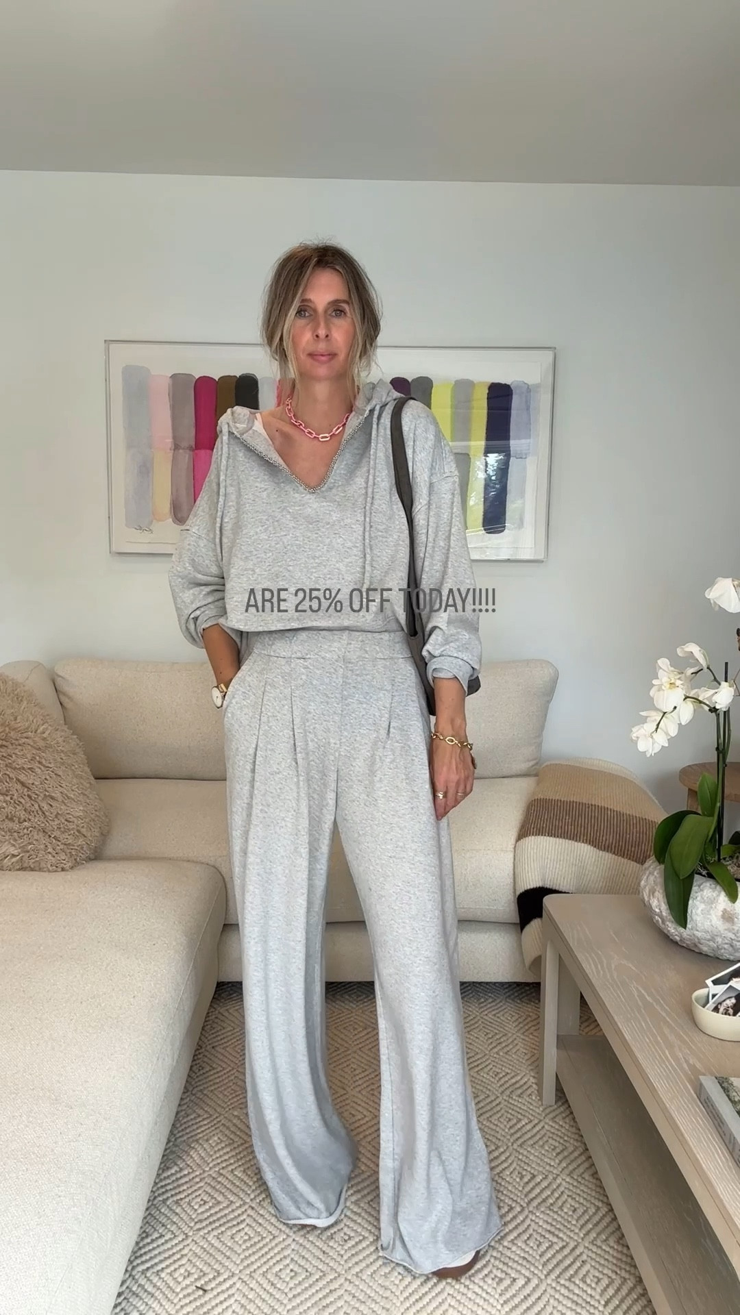 you saw. you saved. they’re now on sale. it’s time!! 🙌

sweats are 25% off and the hoodie is 60% off!! 

i’m 5’7” size 4/6 and am wearing the small in regular length. i have a medium hoodie for a loose fit.

these sweats are one of my most requested links and for good reason. couldn’t love them more. i also have them in leopard. the coolest and comfiest fit. obsessed!!!

@Aerie 

aerie street pants. sweats. wide leg pants. weekend style. effortless style. easy outfit. sweat set. lounge set. 

#LTKootd #LTKSaleAlert #LTKOver40