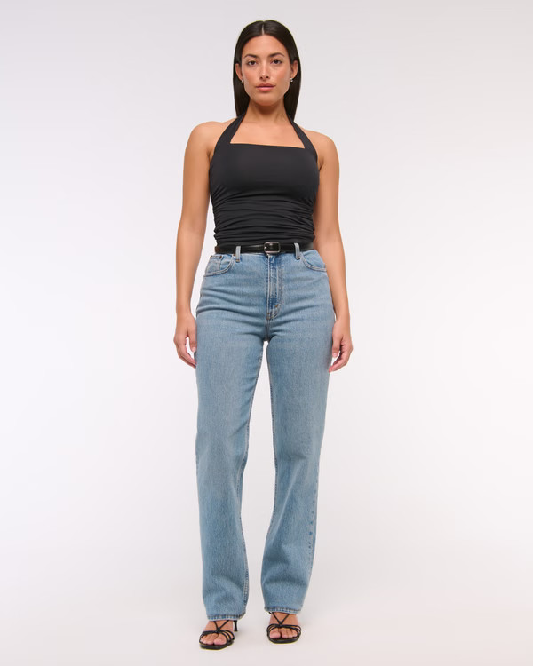 Women's Curve Love Ultra High Rise 90s Straight Jean | Women's Bottoms | Abercrombie.com | Abercrombie & Fitch (US)