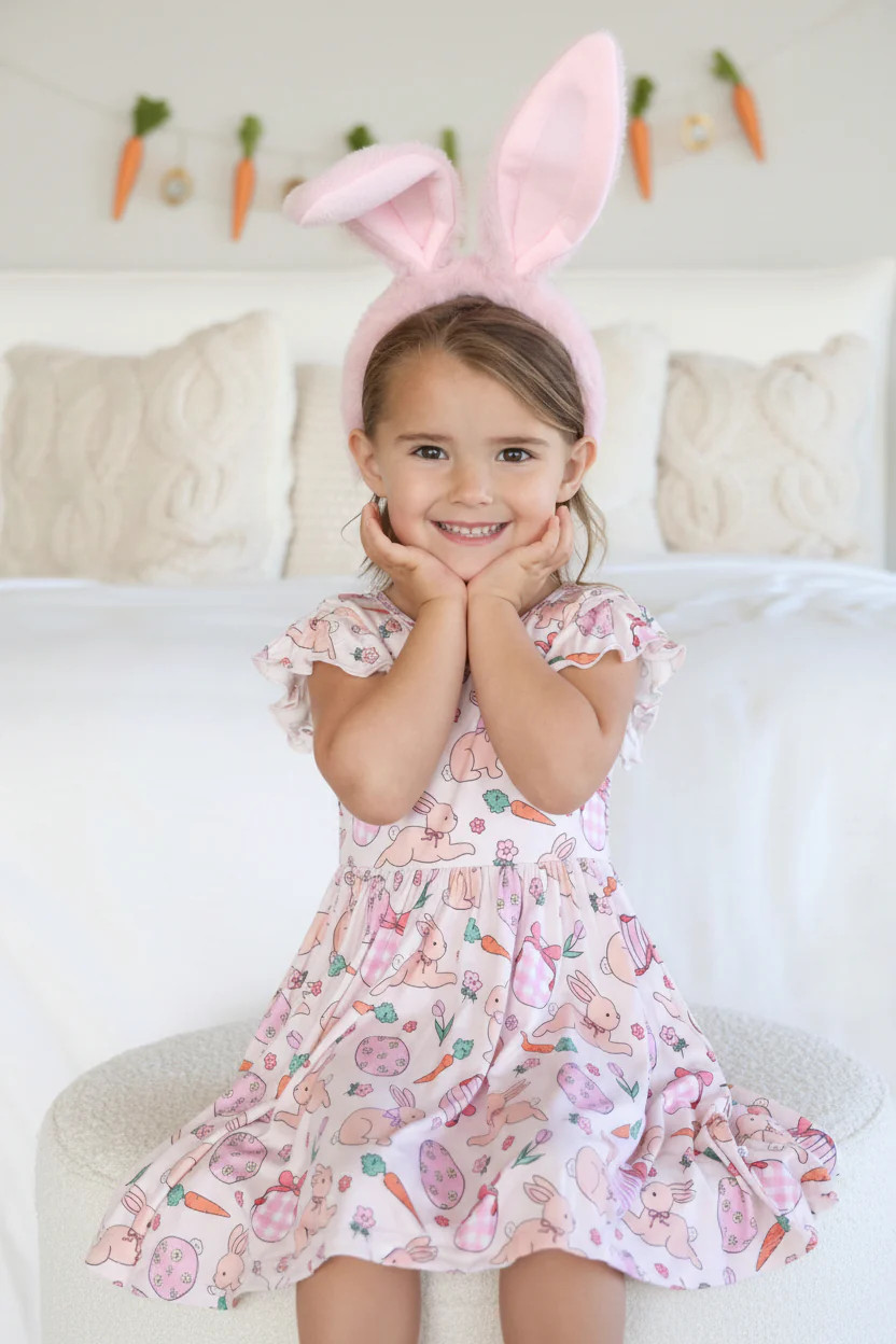 Ruffle Twirl Dress | Hoppy Spring Pink | Caden Lane