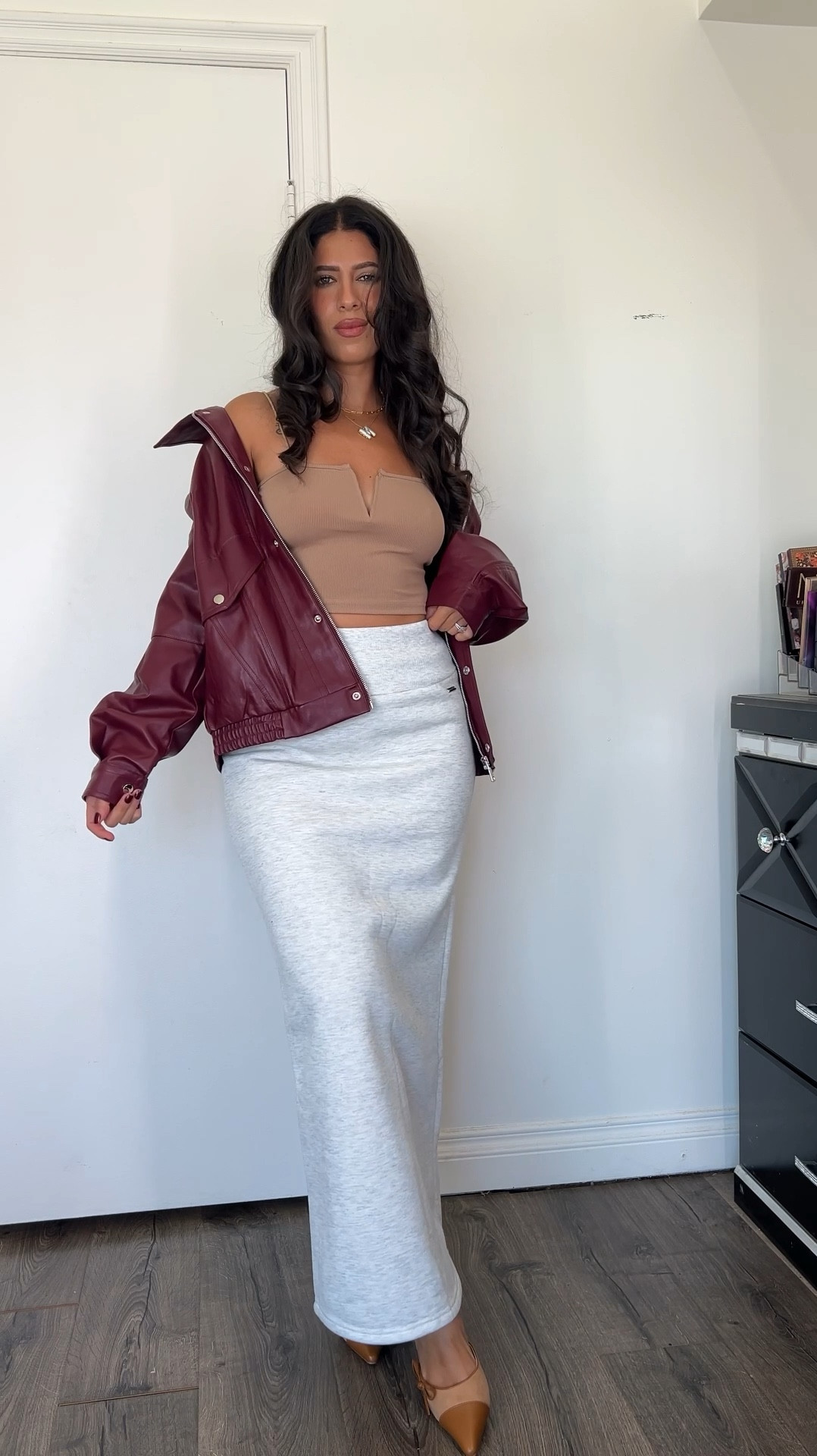 Easy fall outfit idea 
Maxi skirt size medium
Jacket size medium
Top size small  

#LTKFindsUnder50 #LTKSeasonal #LTKStyleTip