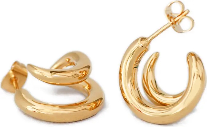 Missoma Claw Double Huggie Hoop Earrings | Nordstrom | Nordstrom