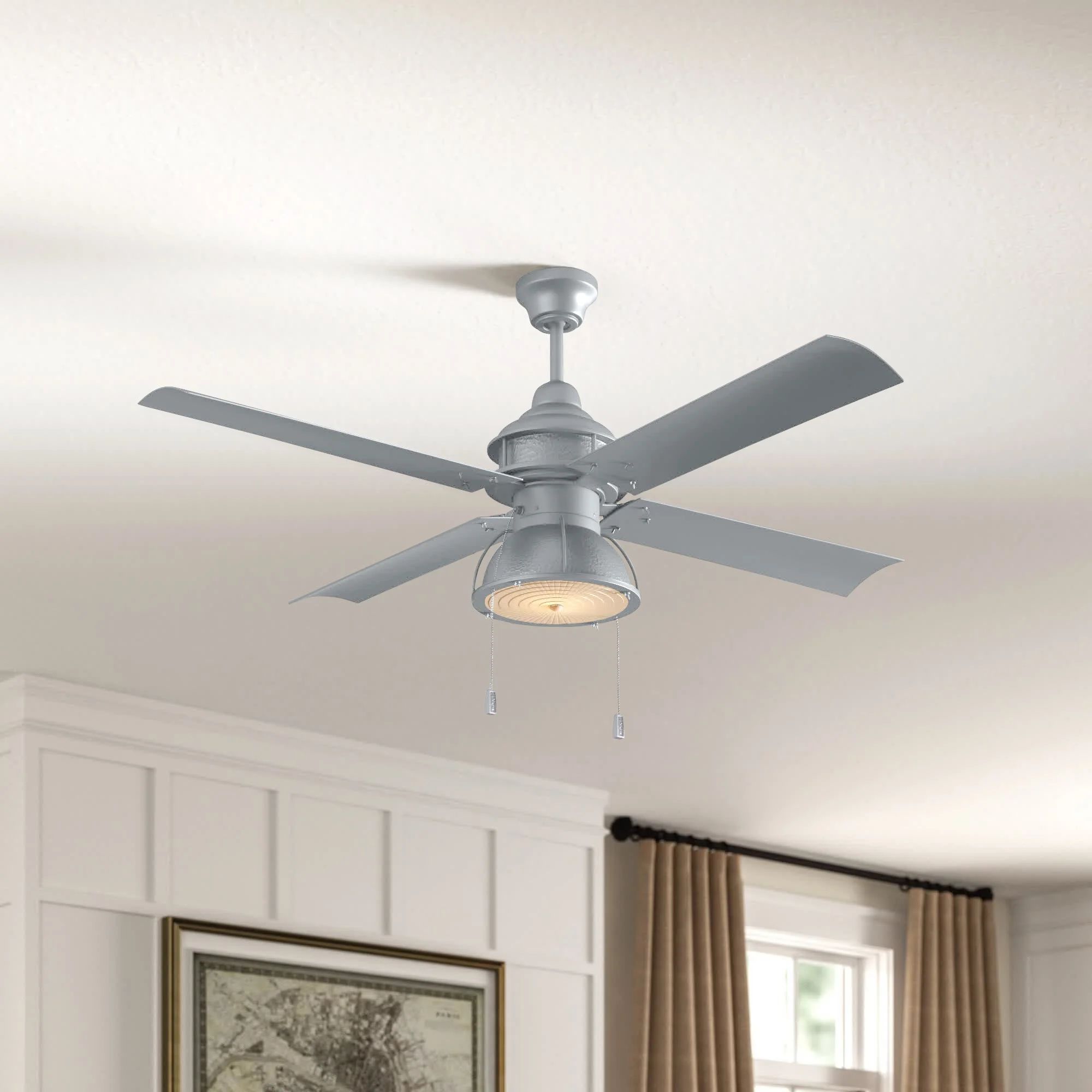 52'' Maison 4 - Blade Outdoor Standard Ceiling Fan with Pull Chain and Light Kit Included | Wayfair North America