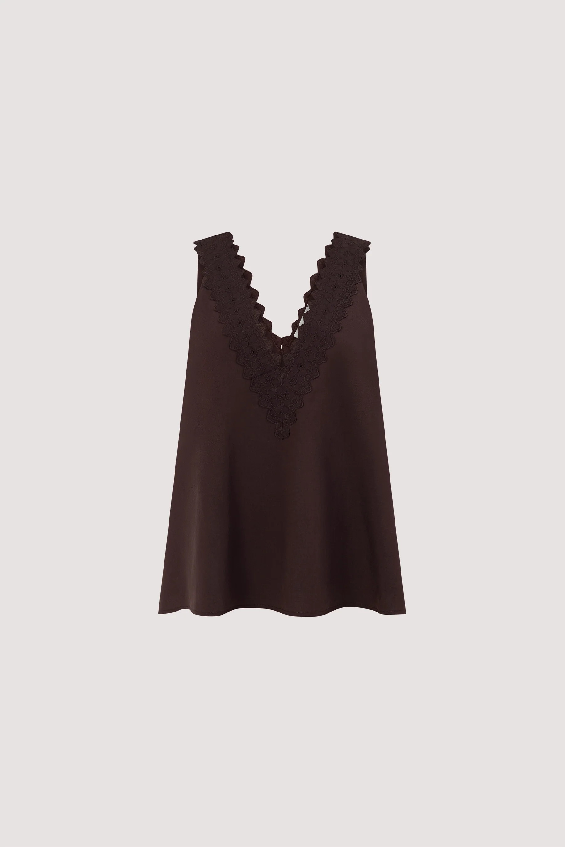 ANNABEL BURNT CHOC V NECK TOP | DISSH