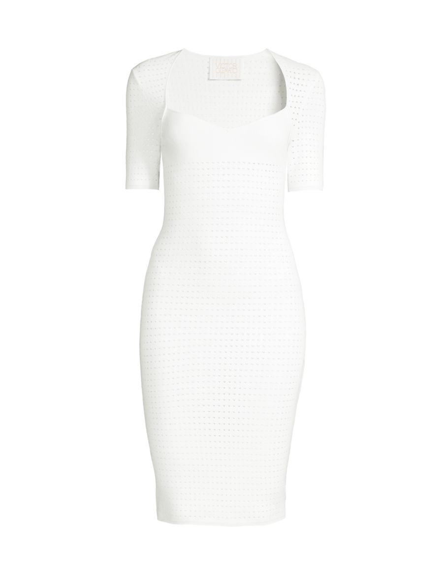 Victor Glemaud Laser-Dot Short-Sleeve Midi-Dress | Saks Fifth Avenue