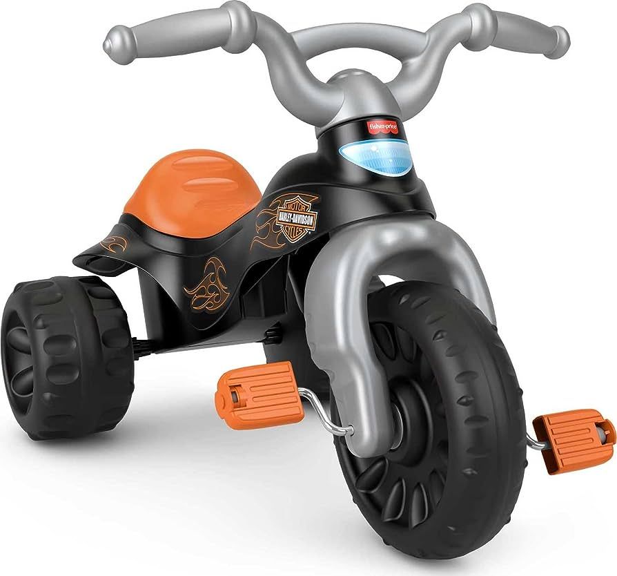 Fisher-Price Harley-Davidson Toddler Tricycle Tough Trike Bike with Handlebar Grips and Storage f... | Amazon (US)