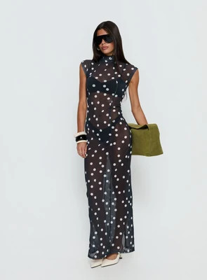 Redefined Maxi Dress Noir Polka | Princess Polly US
