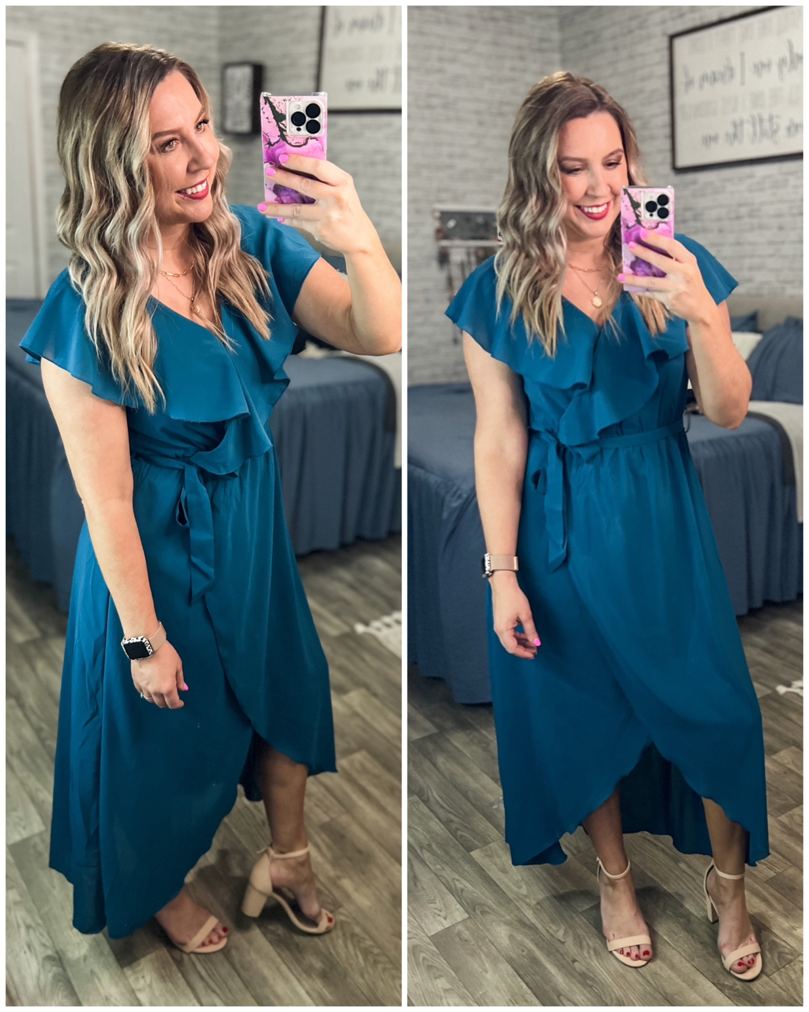 Here’s a gorgeous dress for ya! By BTFBM (one of my favorite brands as you already know), it has a removeable sash, a snap closure at the chest ( a must!), and is a faux wrap style! True to size I’m in the medium! I’m thinking this may be my Easter dress this year. 🐰 