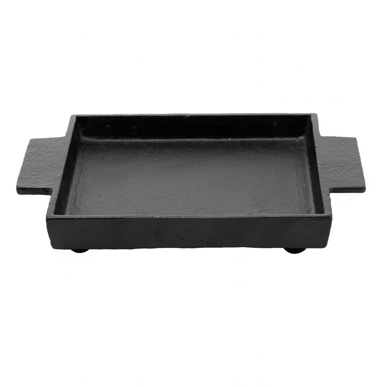Better Homes & Gardens 5" Decorative Black Cast Iron Pillar Tealight Candle Holder Plate | Walmart (US)