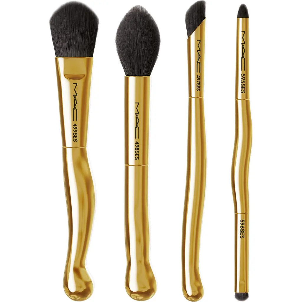 MAC Cosmetics Golden Touch Mini Makeup Brush Travel Holiday Set at Nordstrom | Nordstrom