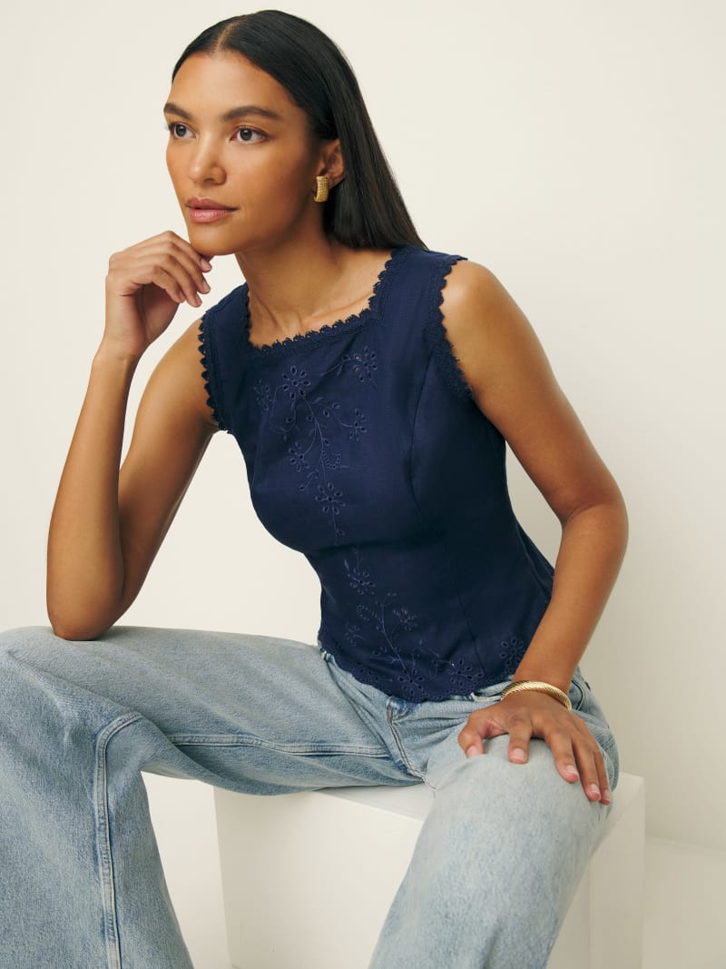 Lorie Linen Top | Reformation (Global)