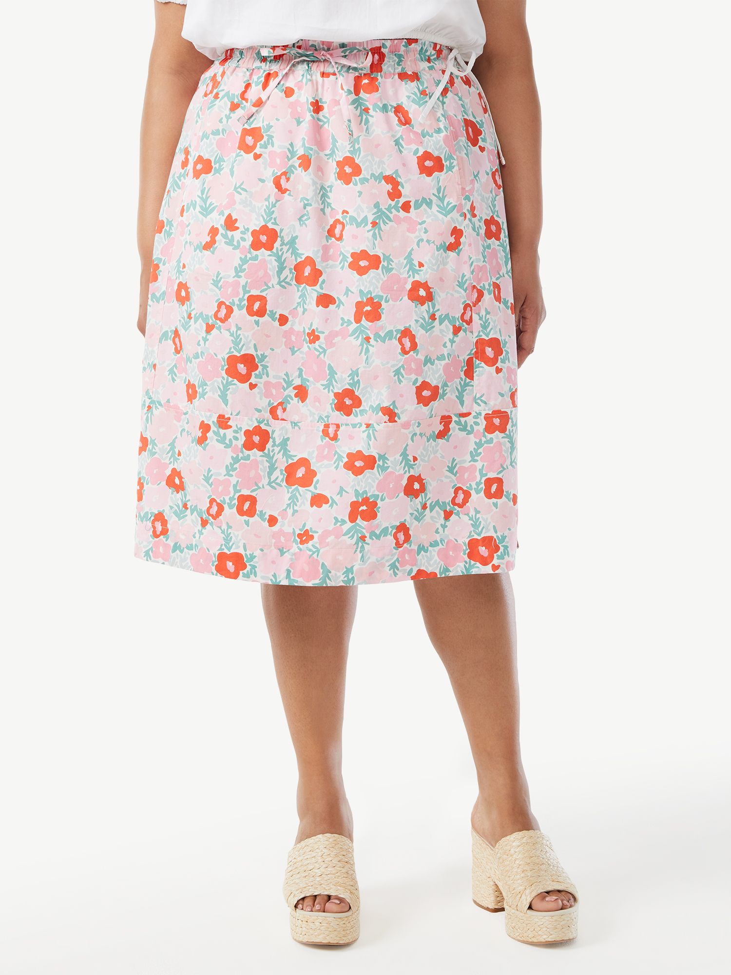 Free Assembly Women's Seamed Midi Skirt - Walmart.com | Walmart (US)