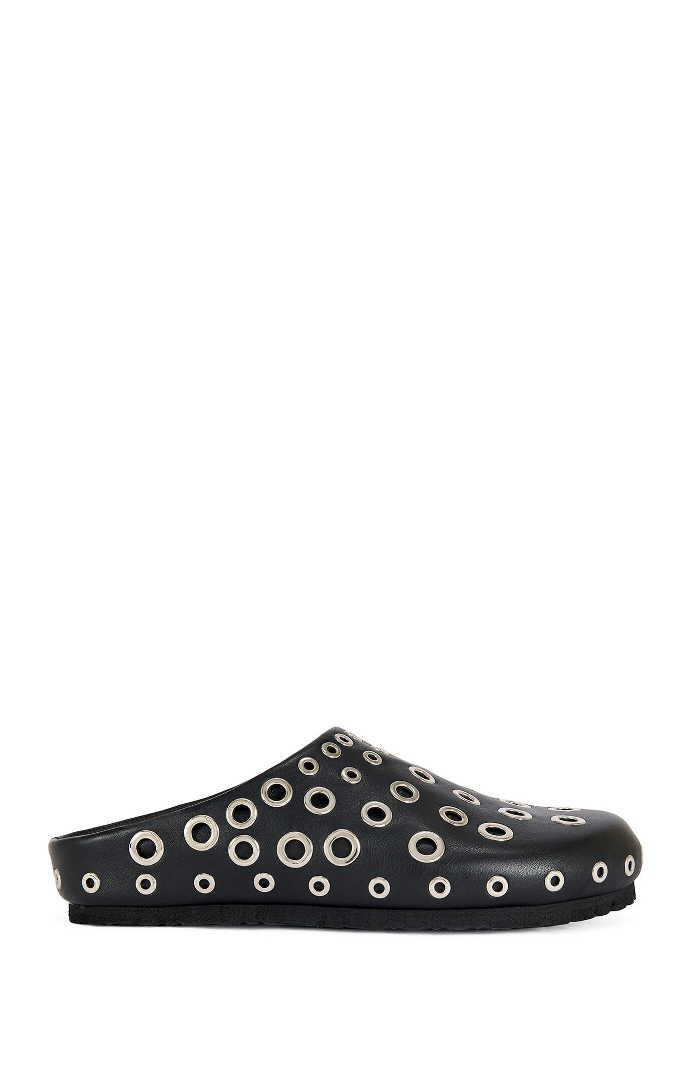 AZALEA WANG Women's Black Marsha Grommet Flat Mules - Size 6.5 | PacSun