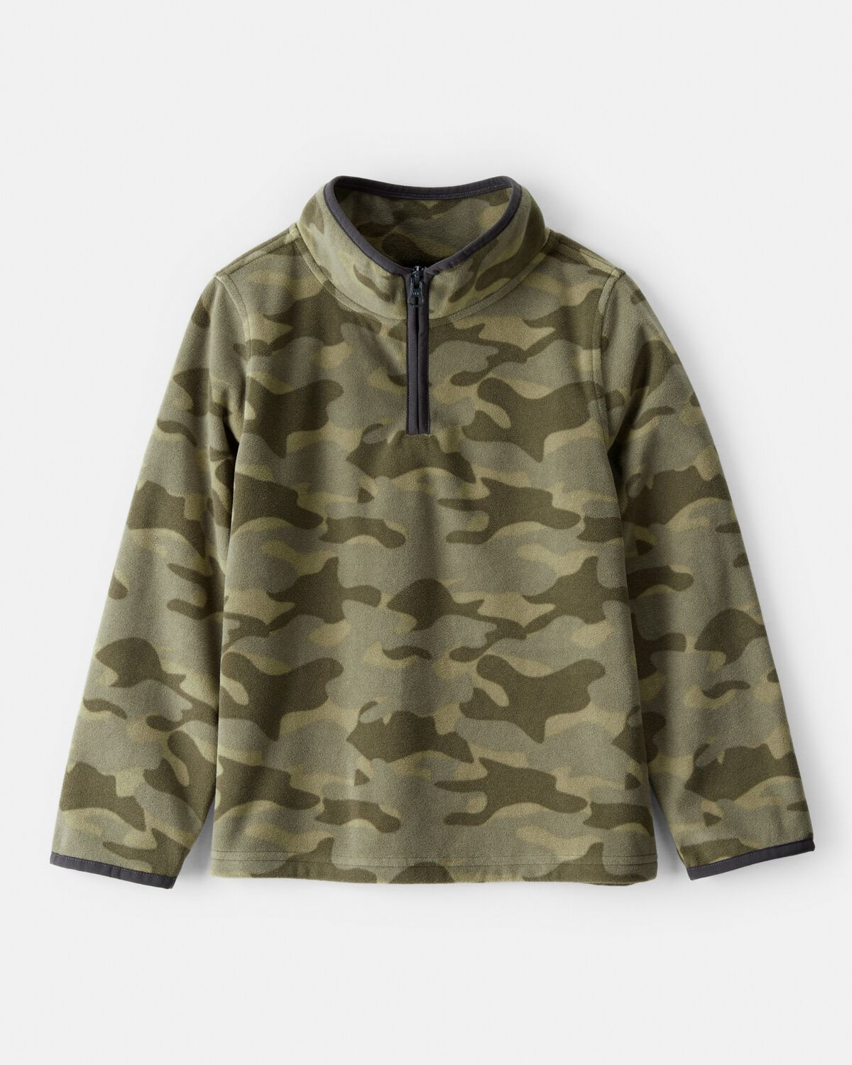 Boys Camouflage Microfleece Quarter-Zip Pullover - Green | Carter's Inc
