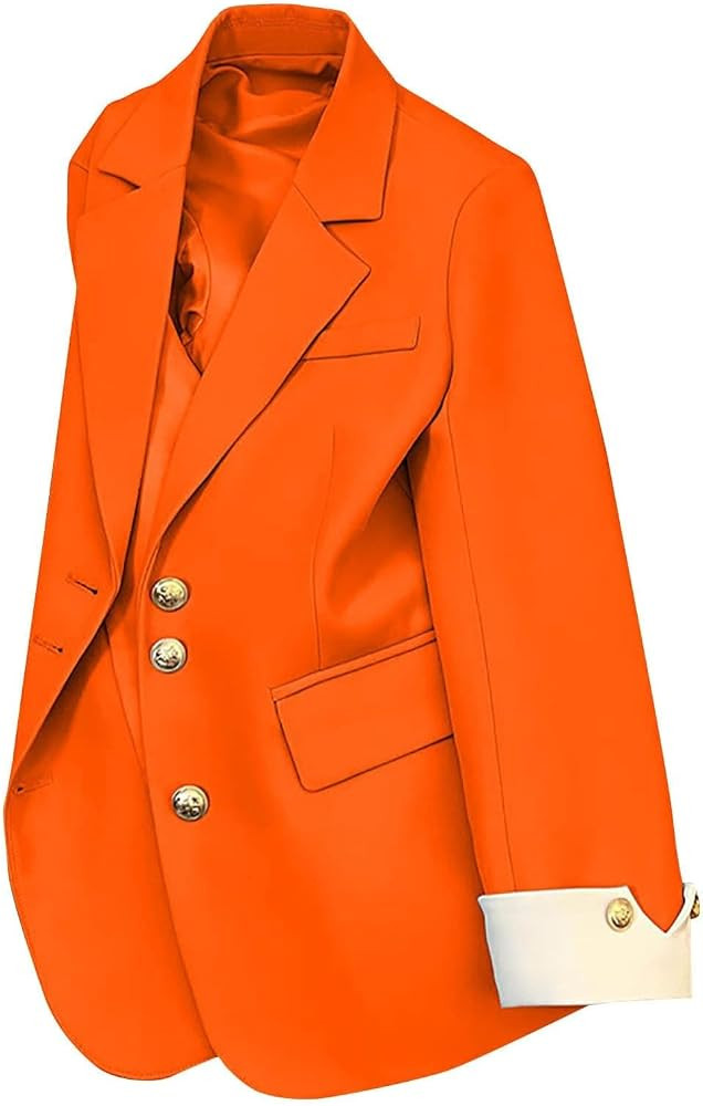 PETYCZEN Blazers for Women Business Casual Notch Lapel Open Front Long Sleeve Double Breasted Sui... | Amazon (US)