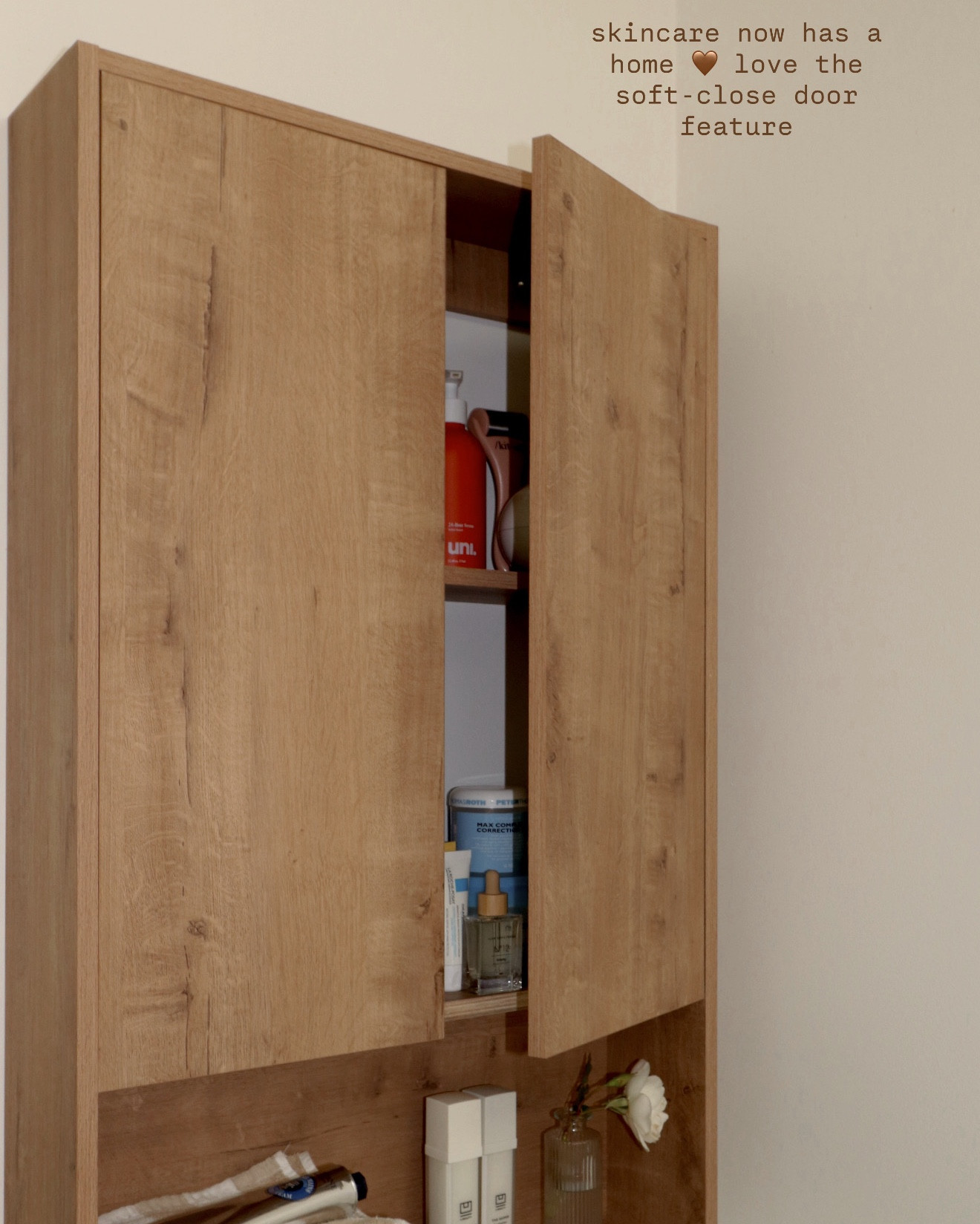 started 2026 by decluttering - organized all my skincare in this wooden wall mounted cabinet 🫶🏼 #wayfair #newyearnewyou #wayfairpartner #ad @wayfair 

Linked lots of other home organization and decluttering finds. 

Wall mounted shelves
Chrome shelves
Stainless steel shelves
Wooden shelves
Shoe rack
Clothing rack
Wall hooks
Aesthetic towel holder
Nightstand
Vanity makeup organizer
WayDay 
Wayfair favorites 
Home organization 
Bathroom organization 
Skin care organization
Wooden desk 
Home office 
Morning routine 
Nighttime routine 


#LTKselfcare #LTKHome #LTKdayinmylife