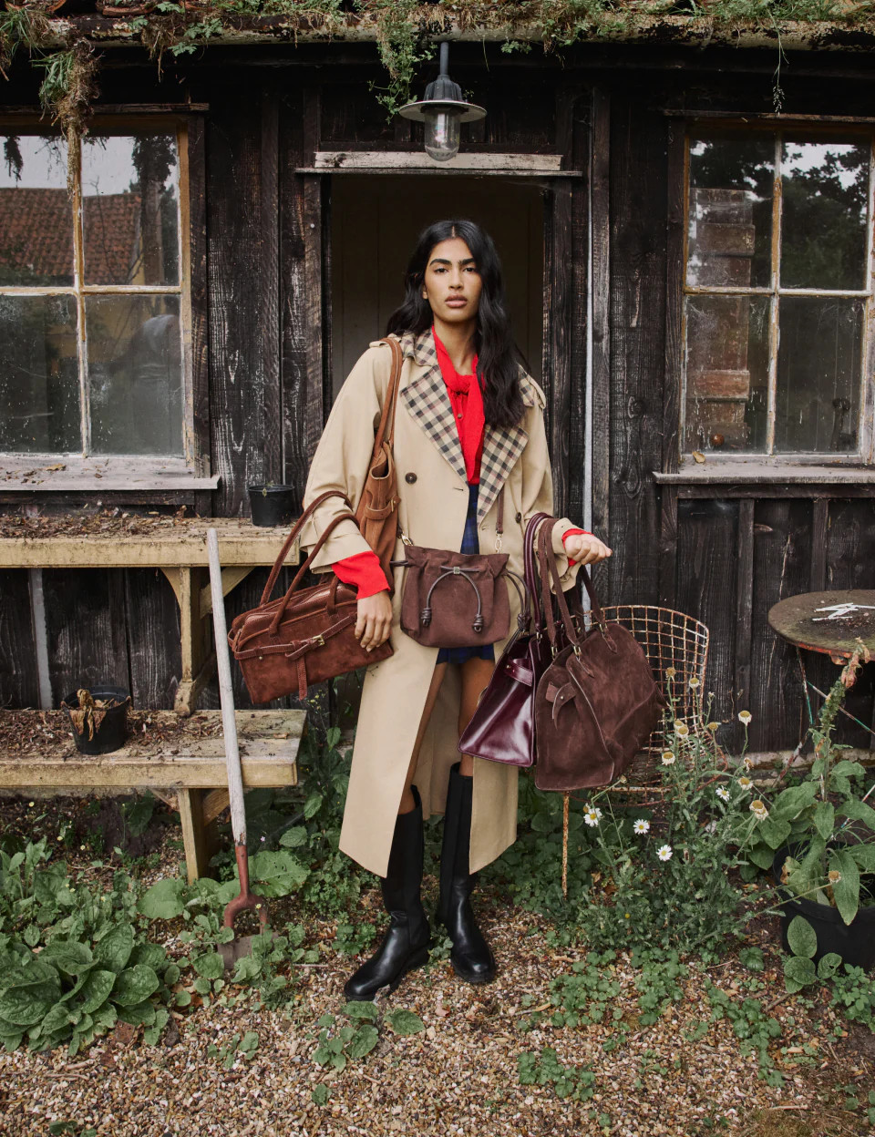 Camel Check Trim Trench Coat | Nobody's Child