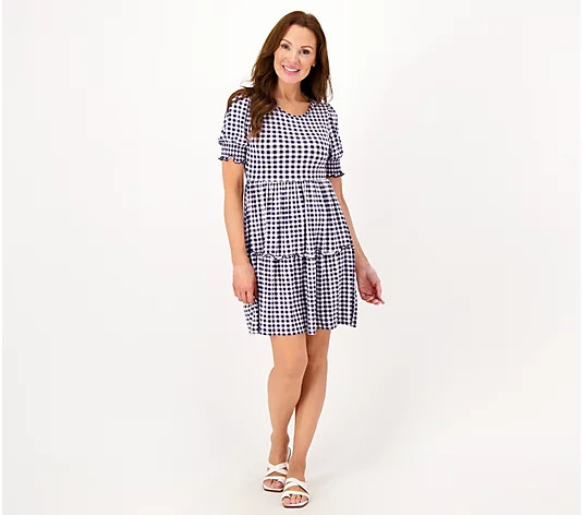 Draper James Lee Ann Gingham Knit Dress | QVC