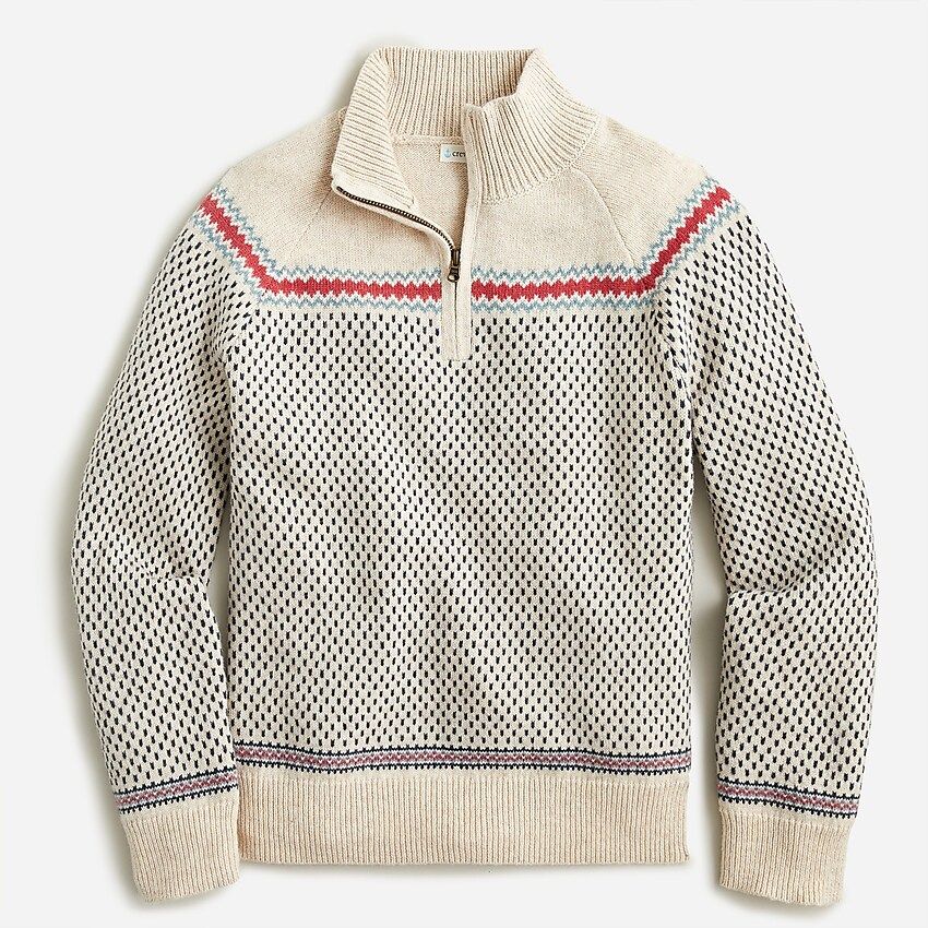 Boys&apos; Fair Isle half-zip sweater | J.Crew US
