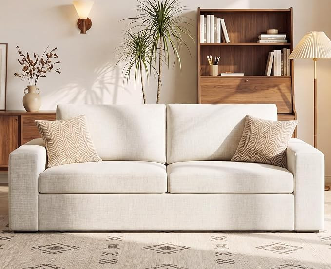 85'' Modern Couches for Living Room, 2 Seats Comfy Sofa with Wide Armrest, Thick Spring Cushions,... | Amazon (US)