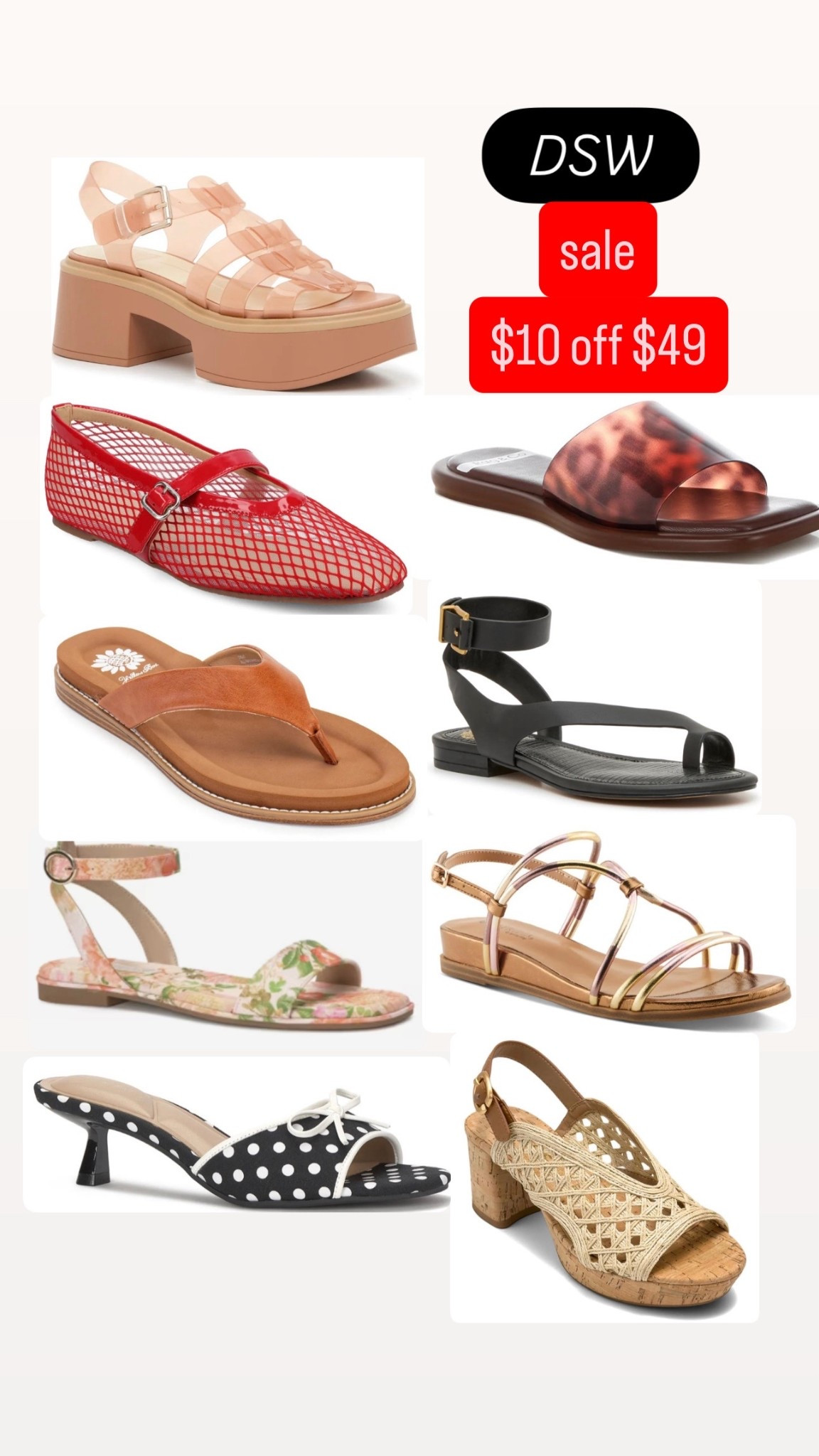 Big shoe sale going on @DSW -$10 off $49 and goes up from there! Get yourself some cute sandals for summer 🌞 #sandals #meshsandals #jellysandals 

#LTKOver40 #LTKSaleAlert