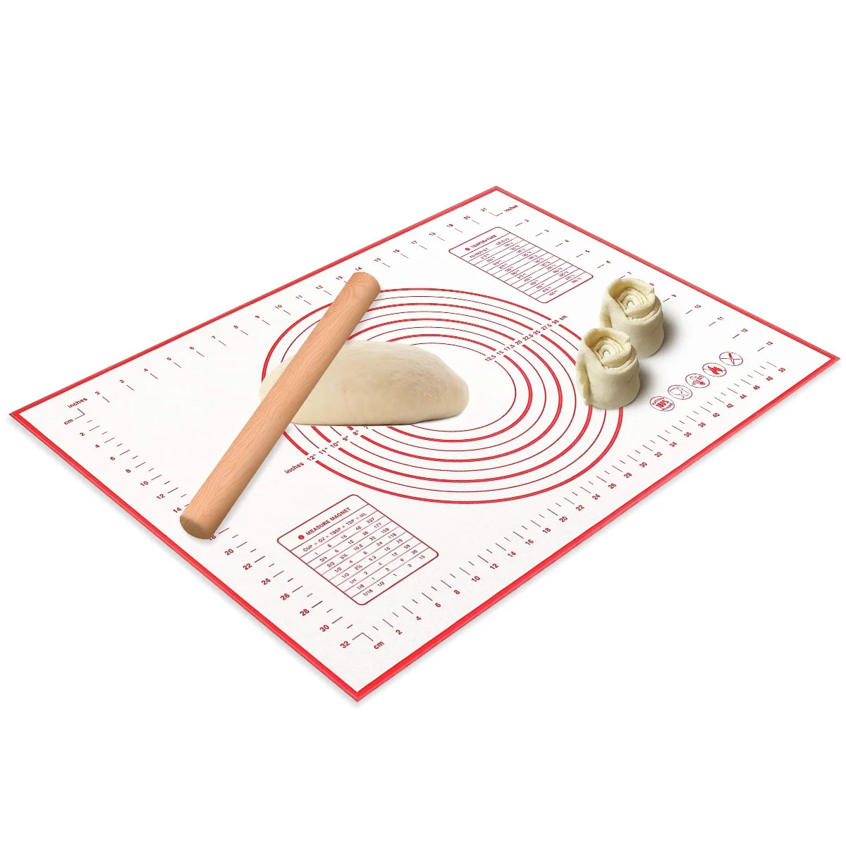GLUAAE Non Slip Silicone Pastry Mat, Large Non-stick Baking Mat for Rolling Dough, Baking, Fondan... | Walmart (US)