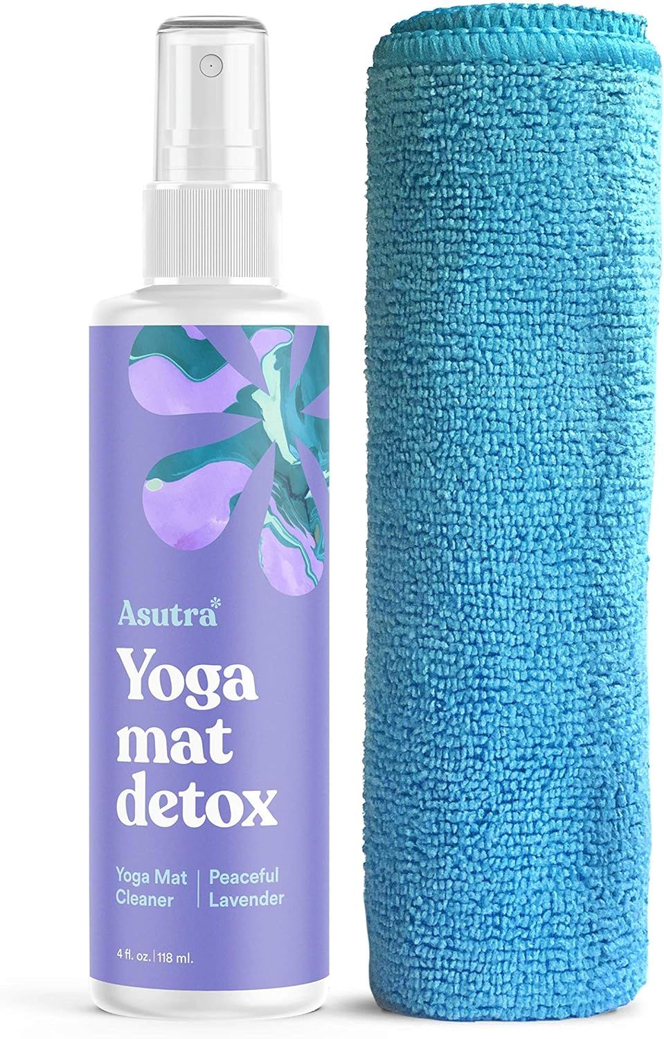 ASUTRA Yoga Mat Cleaner Spray (Peaceful Lavender), 4 fl oz - No Slippery Residue, Organic Essenti... | Amazon (US)