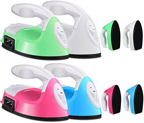 Zhehao 4 Pcs Mini Craft Iron Mini Heat Press Small Iron on Patches | 3.94 x 2.36 x 2.56, Portable... | Amazon (US)