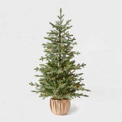 4.5ft Pre-lit Potted Balsam Fir Artificial Christmas Tree Clear Lights - Wondershop™ | Target