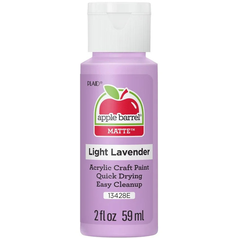 Apple Barrel Acrylic Craft Paint, Matte Finish, Light Lavender, 2 fl oz | Walmart (US)