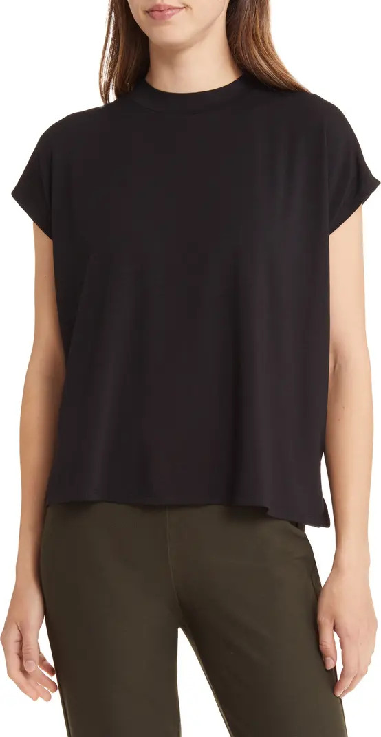 Mock Neck Cap Sleeve T-Shirt | Nordstrom