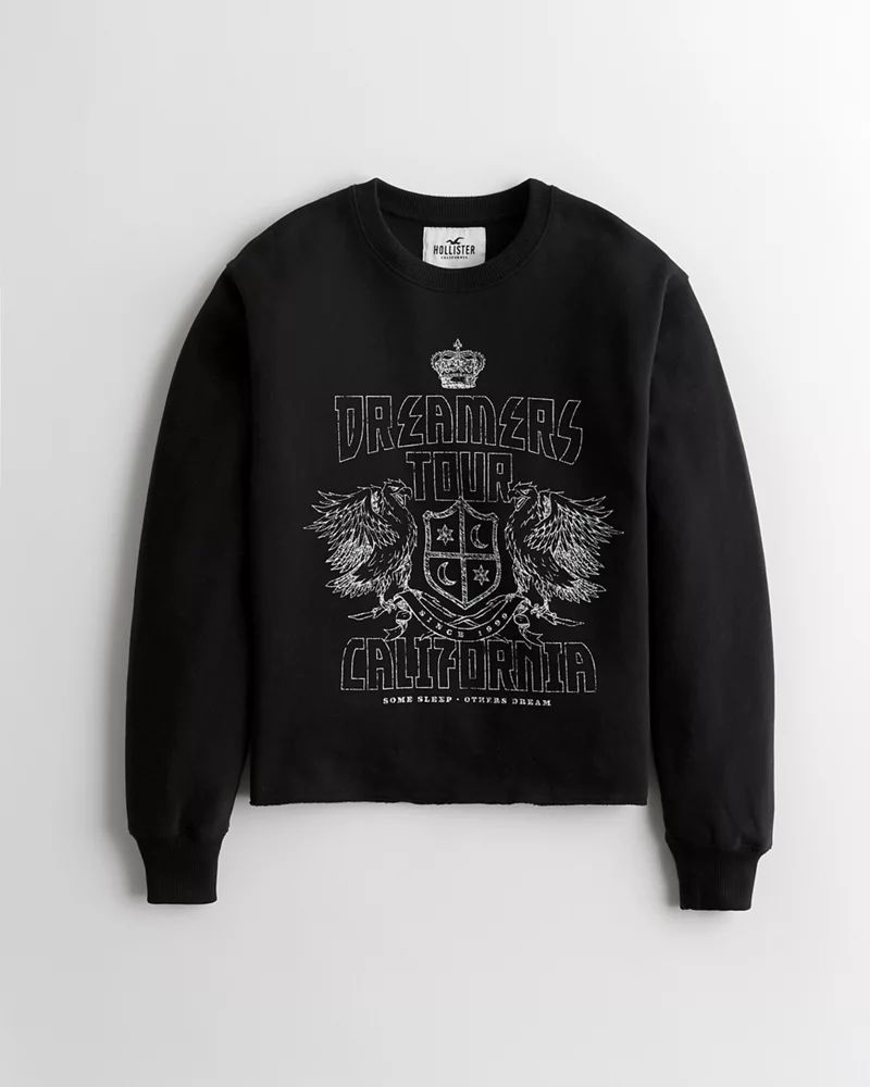 Embroidered Boyfriend Crewneck Sweatshirt | Hollister (US)