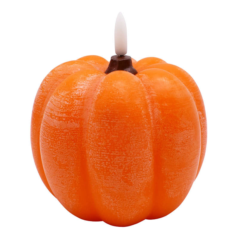 Orange Pumpkin Shaped LED Candle, 5" | At Home