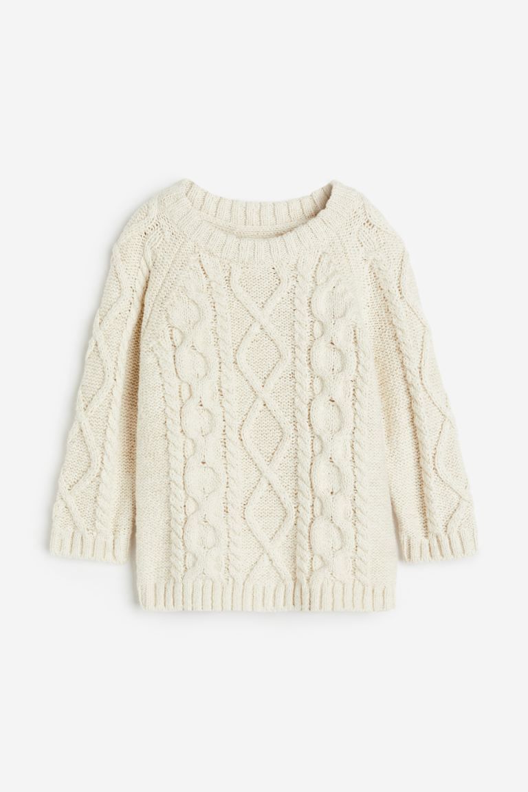 Cable-knit Sweater - White - Kids | H&M US | H&M (US + CA)