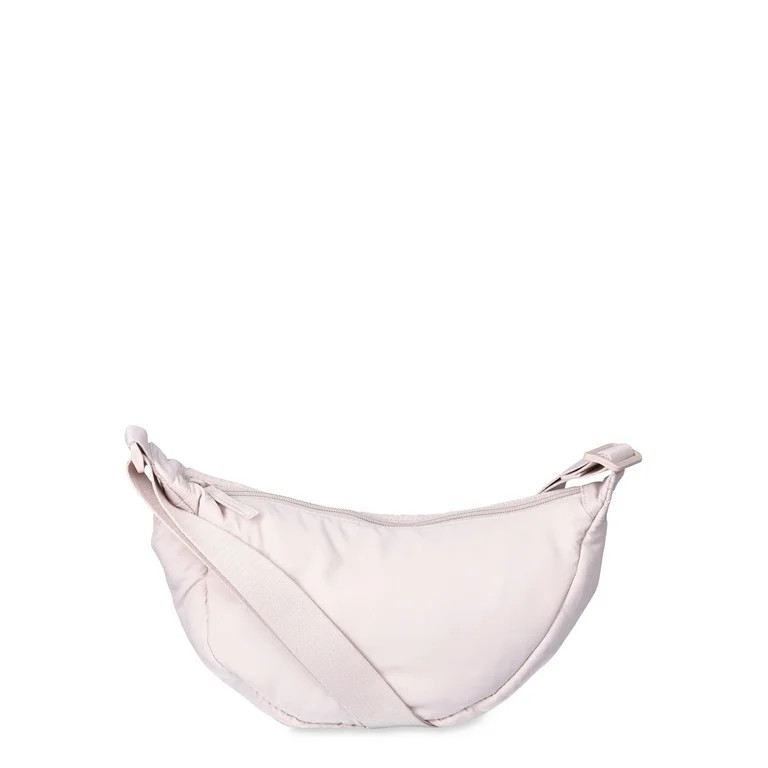 No Boundaries Women's Hands Free Hobo Bag, Cream | Walmart (US)