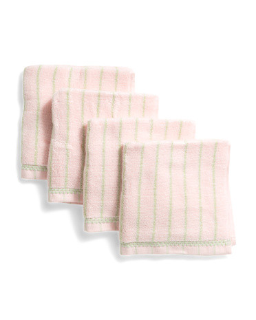 4pk Sammi Stripe Wash Cloths | Cotton | Marshalls