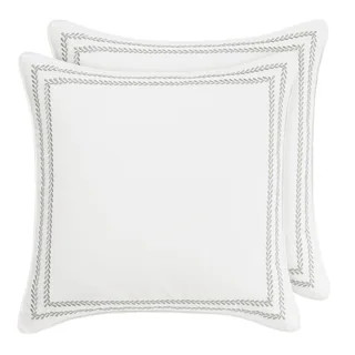 Laura Ashley Stitched Vine European Sham Set - 26X26 | Bed Bath & Beyond