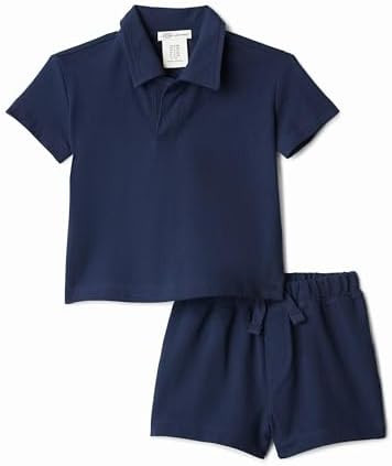 Amazon.com: Amazon Essentials Unisex Babies x Sofia Grainge Cotton Pique Baby Boys and Toddlers S... | Amazon (US)