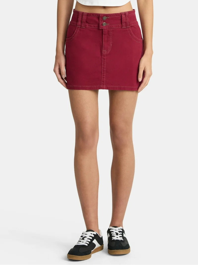 No Boundaries Button Mini Skirt, Women's - Walmart.com | Walmart (US)