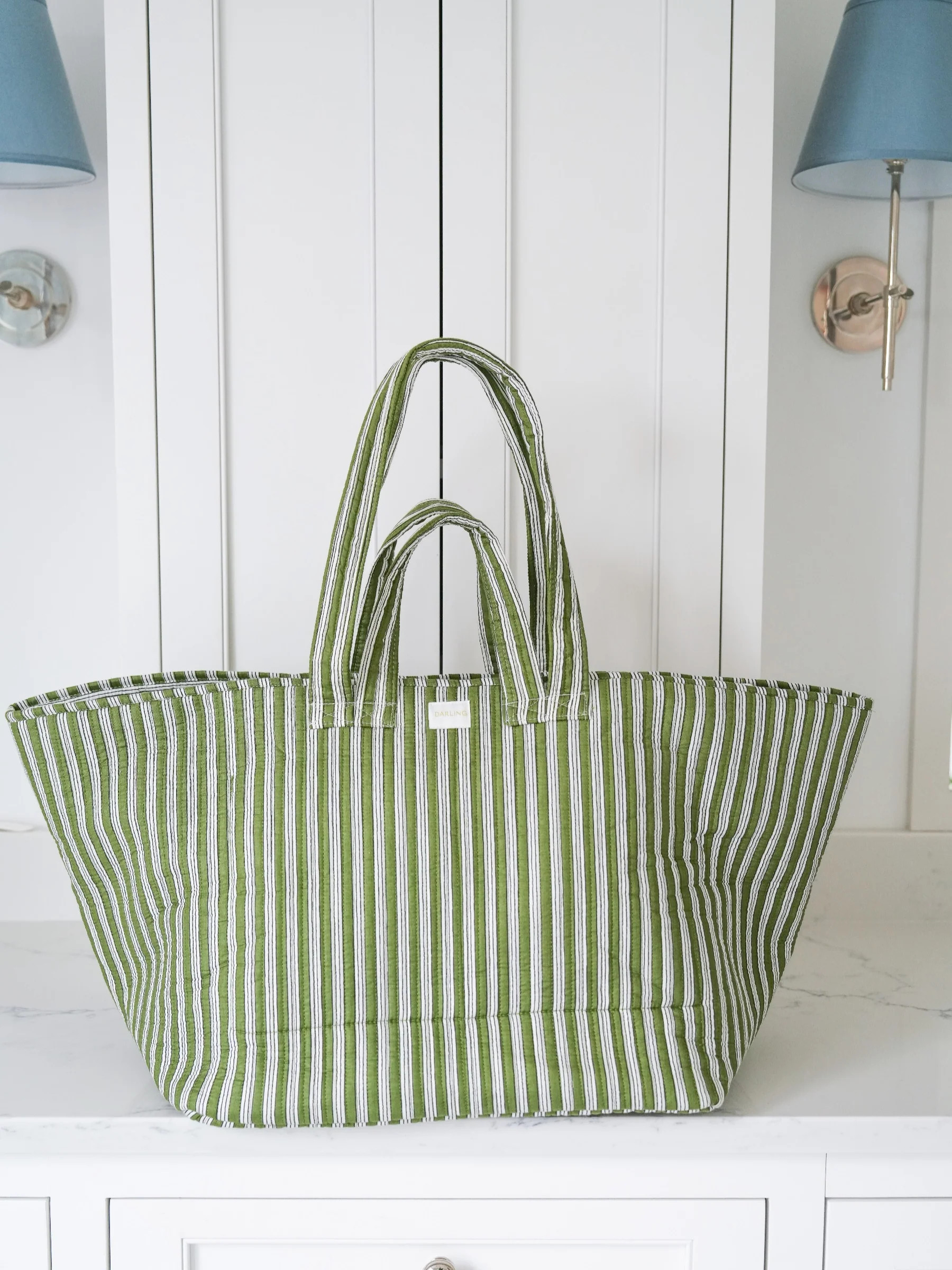 Everyday Tote - Green Stripe | Darling Loungewear