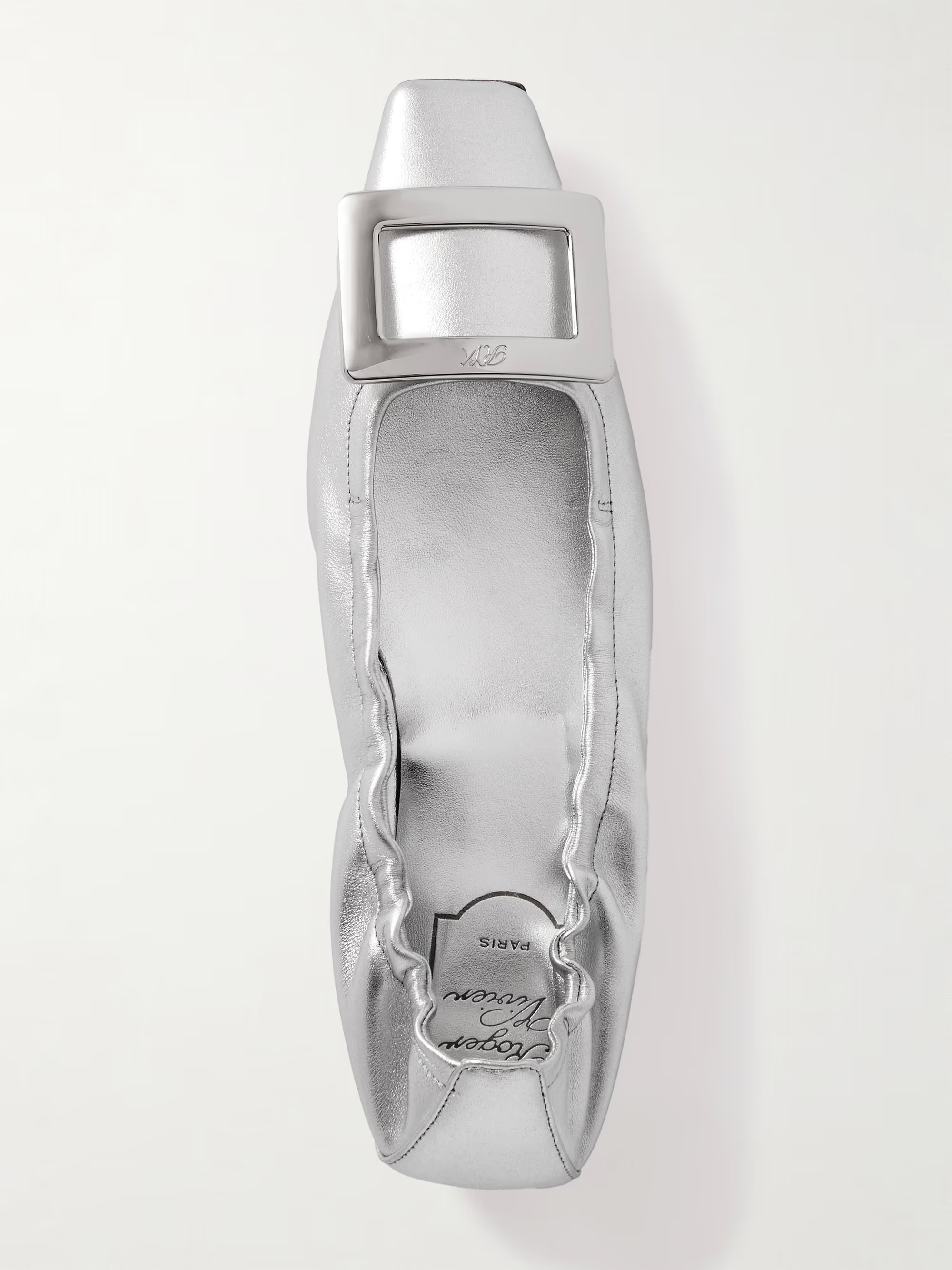 Belle Vivier 25 embellished metallic ballet flats | NET-A-PORTER APAC