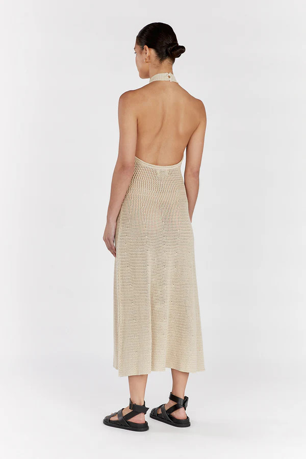 ZADIE NATURAL CROCHET MIDI DRESS | DISSH