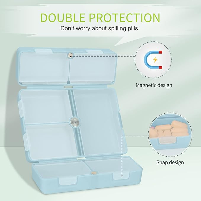 FYY Daily Pill Organizer, 7 Compartments Portable Pill Case Travel Pill Organizer,[Folding Design... | Amazon (US)