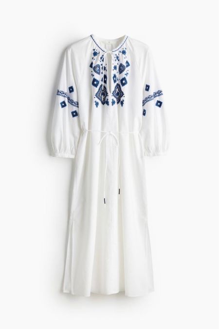 Embroidered white midi dress 

#LTKfindsunder100 #LTKSeasonal #LTKstyletip