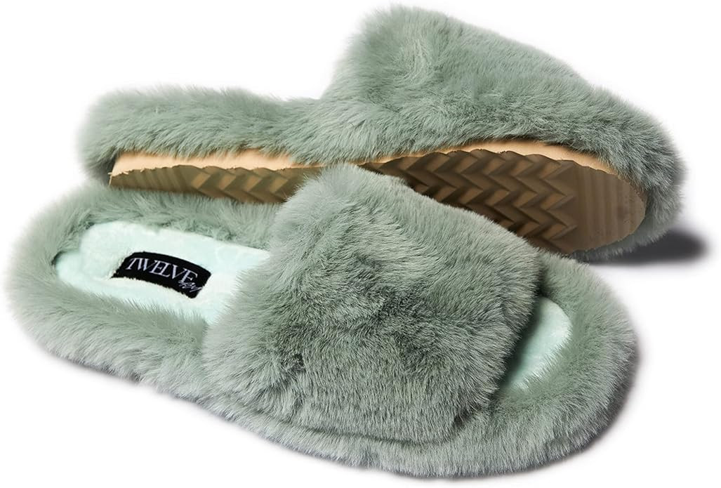 Twelve AM Co Womens style So Fab Fluffy Slippers | Amazon (US)