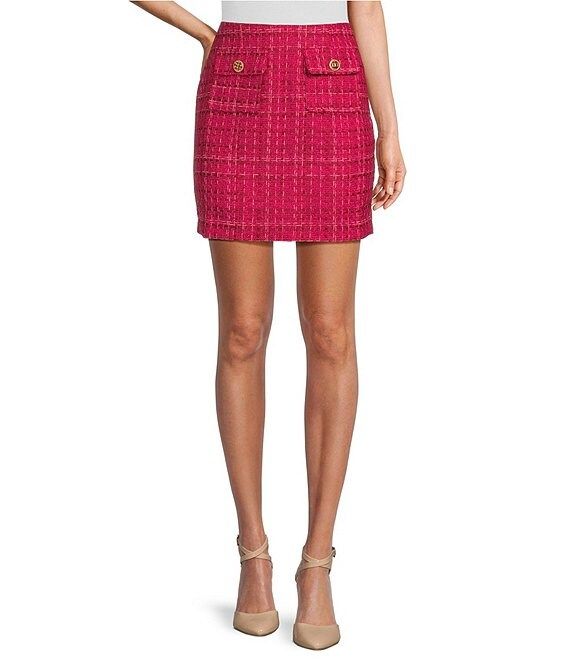Ken Tweed High Rise Coordinating Mini Skirt | Dillard's