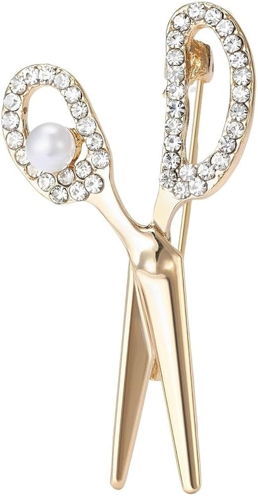 Scissors Brooch Pins for Women, Barber Hairdresser Scissors Brooch Pin, Cute Scissor Brooch Lapel... | Amazon (US)