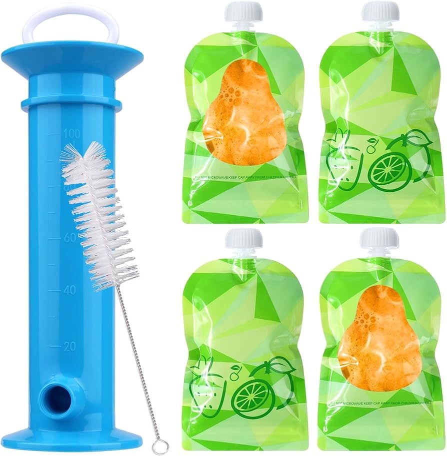 Juome 6Pcs Set Baby Food Pouch Maker, Baby Food Pouches Refillable Kit, Reusable Squeeze Pouches ... | Amazon (US)