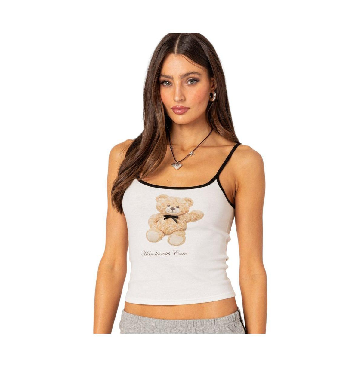 Edikted Women's Klara Printed Tank Top - White | Macy's