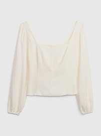 Linen-Blend Puff Sleeve Top | Gap (US)